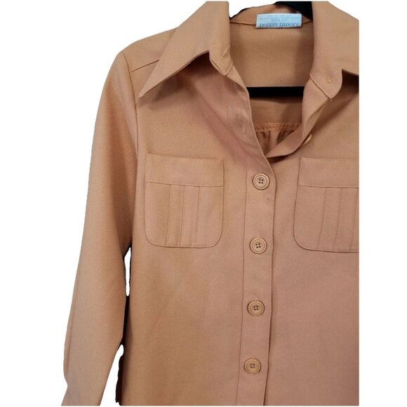 Bobbie Brooks‎ Vtg Butterfly Collar Button Down Belted Blouse Cinched14 /34'' - Picture 3 of 6